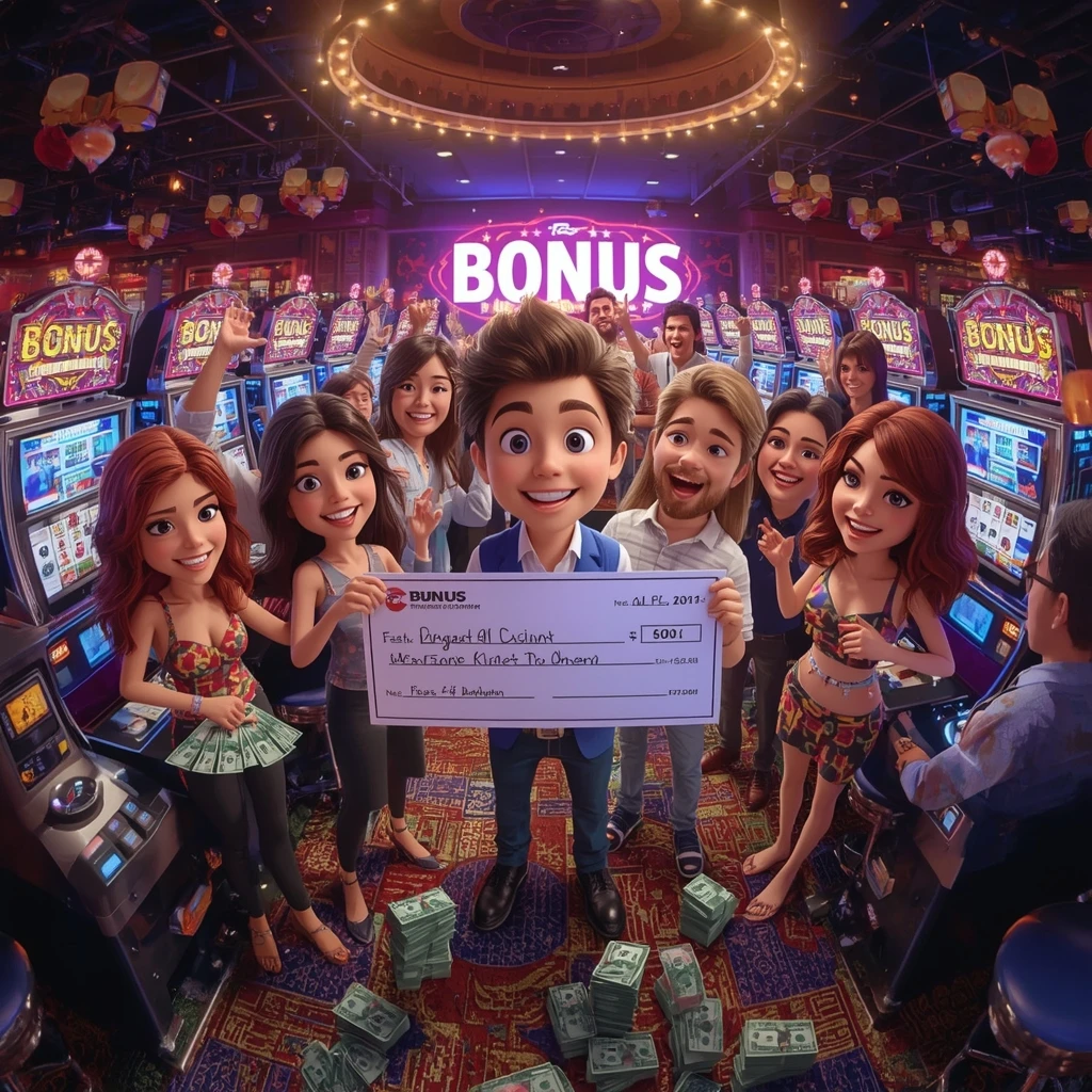 bonus dans les mains d'un homme au casino WIN UNIQUE CASINO